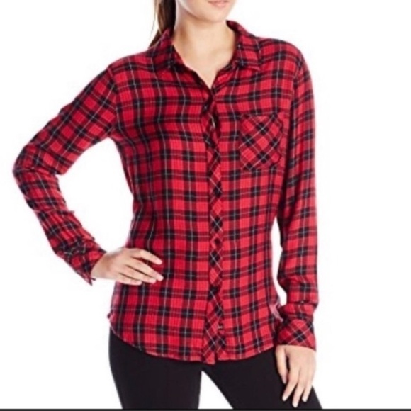 Rails Hunter Check Plaid Super Soft Button Up Red & Black Shirt S - Picture 13 of 13